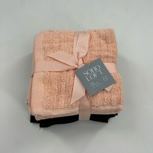 Soho Loft Pink and Black washcloth Set